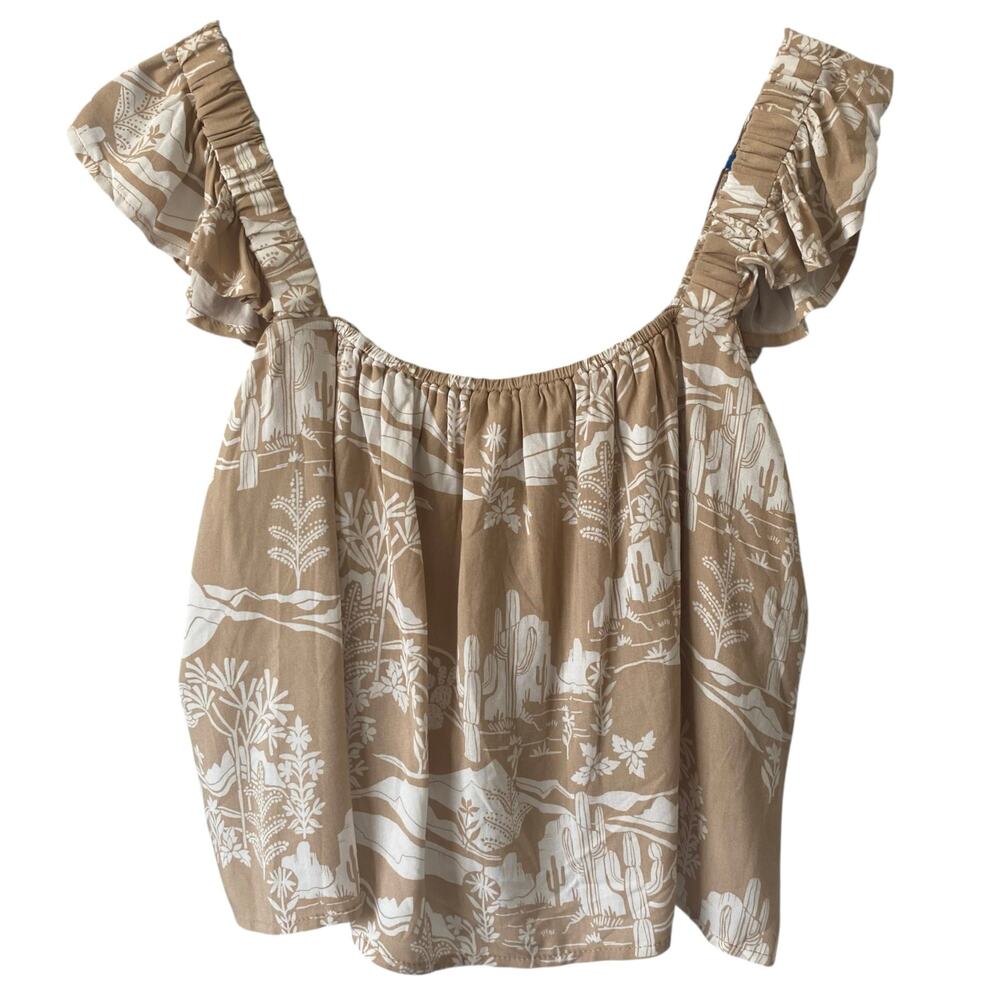 Sadie & Sage Tan and White Crop Top